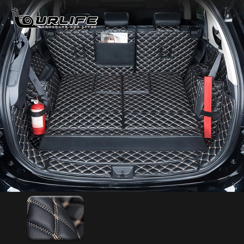 Leather For Mitsubishi Outlander 4WD 2WD 2013 2014 2015 2016 2017 2018 2019 2020 2021 Trunk mat mats Rug Carpet Accessories