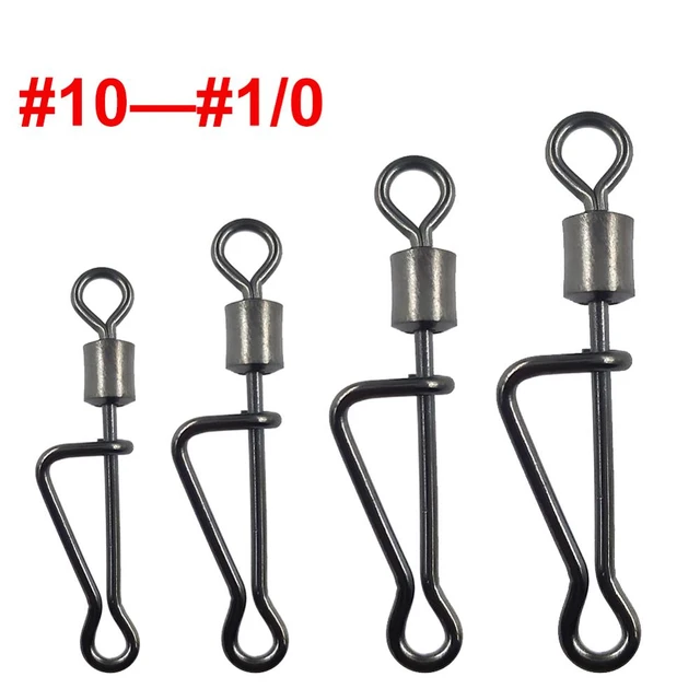 100-pieces Barrel Swivel Swing Italian Snap Fishing Tackle Fishing  Connector Accessories size 1/0#,2#,4#,6#,8#,10 - AliExpress