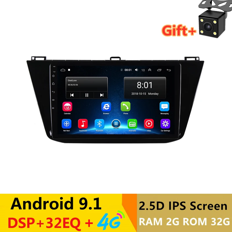 9 &quotAndroid автомобильный DVD GPS для Фольксваген тигуан 2017 2018 автомобильное радио