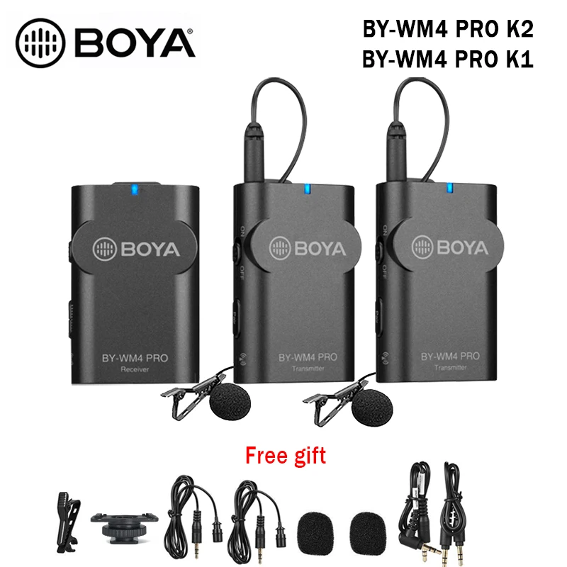 BOYA BY WM4 Pro K1/K2 Wireless Microphone Lavalier 2.4G Dual Channel