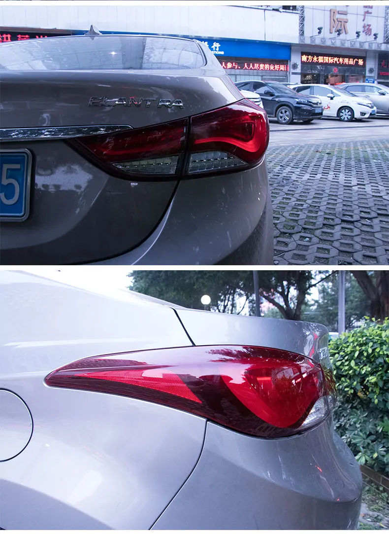 Автомобильный Стайлинг для hyundai Elantra задний светильник s 2012- все светодиодный Elantra задний светильник DRL+ тормоз+ парк с динамическим рулевым управлением
