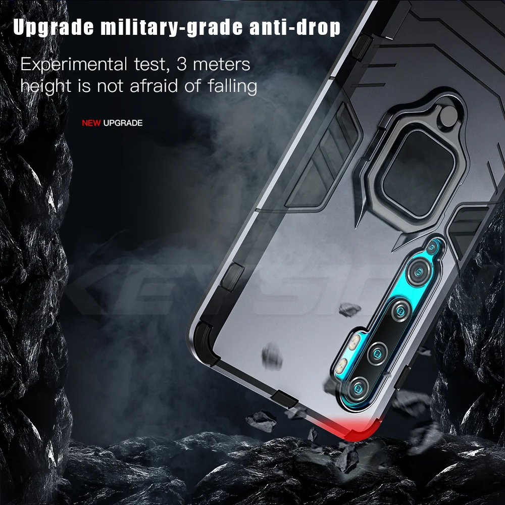 Durable Shockproof Armor Phone Case with Car Ring Holder - KEYSION