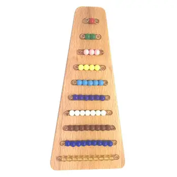 

Wooden Colorful Beads Bar Stair with Tray Number Counting Educational Kids Toy