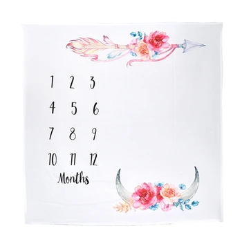 

Infant Baby Milestone Blanket Photography Prop Blankets Letter Backdrop Cloth