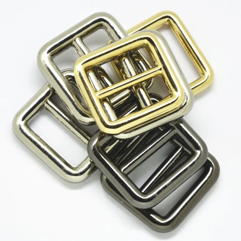 Wuuycoky 1 Inner Length Silvery Zinc Alloy Closed Angle Rectangle Buckle Curved Tri-Glide Slider Adjustable Ring Pack of 10 