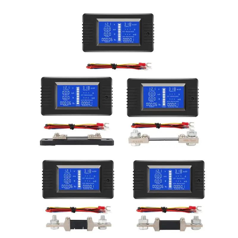 

DC 0-200V 0-300A Battery Tester Voltmeter Ampmeter Power Impedance Capacity Energy Time Meter 50A/100A/200A/300A Multimeter