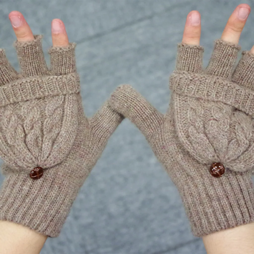 Vingerloze Handschoenen Hoge Handschoenen женские зимние перчатки с теплой подкладкой-уютные вязаные толстые перчатки варежки W1209