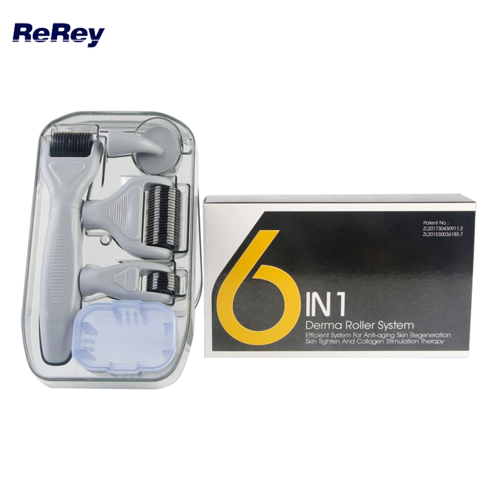 Nuovo 6 In 1 Derma Roller Micro Needle Kit Hydra Microneedling Roller Per Occhi Viso Corpo Pelle Bellezza Dermaroller Ringiovanimento