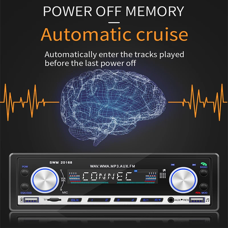 Vehemo Alufer Car MP3 Player Music Auto Audio Bluetooth Car MP3 for Headunit Automobile Stereo for FM