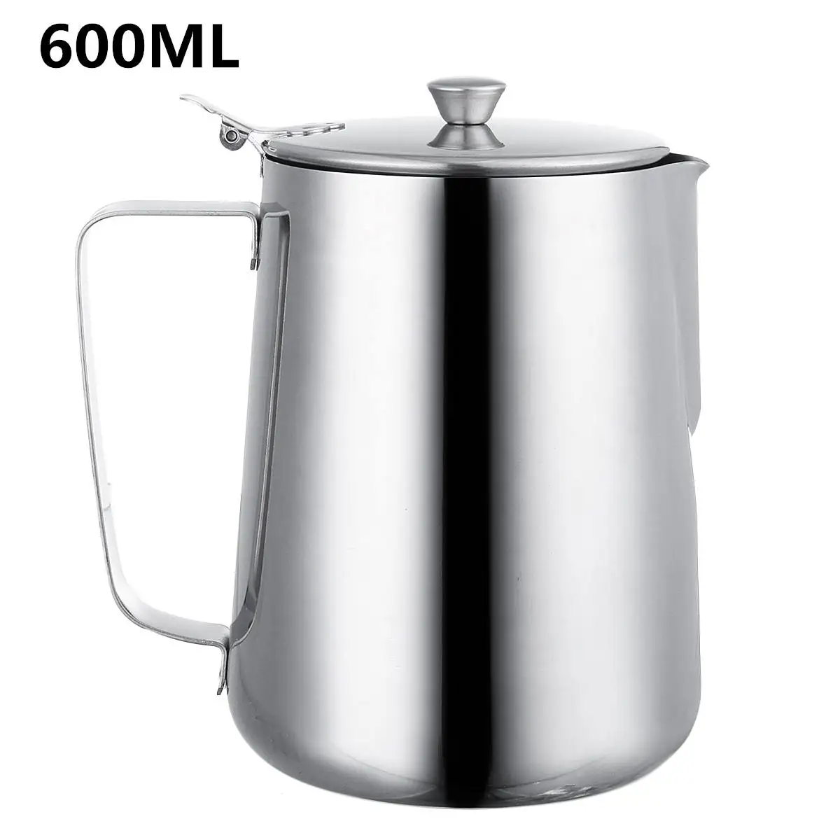 600ML 600/1000/1500/2000 мл Нержавеющая сталь Кофе вспенивания молока пены Jup/стаканчик с крышкой для кубиков льда эспрессо Кофе молочный горшок с крышкой - Цвет: 600ML