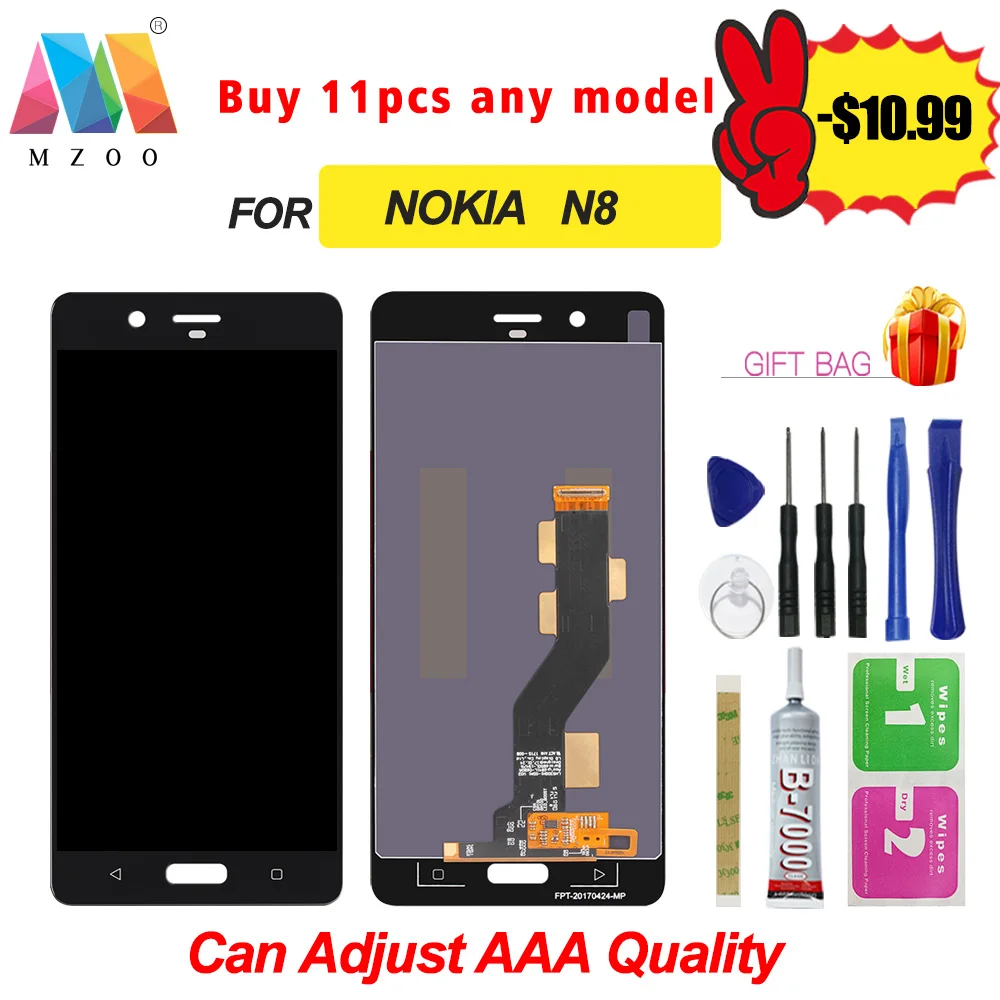 100% тест для Nokia 8 N8 TA-1012 TA-1004 TA-1052 ЖК-дисплей Sreen сенсорный дигитайзер Запасные части