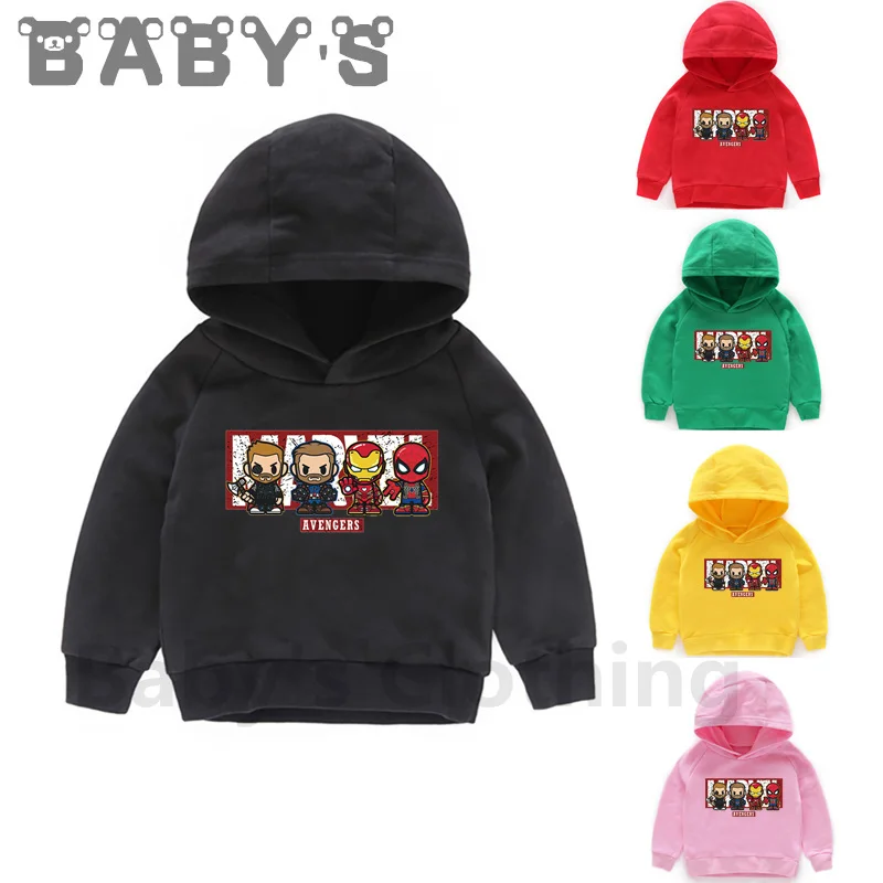 Children Hooded Hoodies Kids Marvel Avengers Star-Lord Cartoon Sweatshirts Baby Pullover Tops Girls Boys Funny Clothes KMT2454 | Мать и