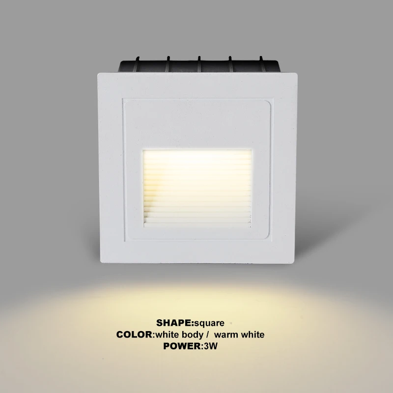 4 шт. 86*86 мм Встраиваемый светодиодный лестничный светильник водонепроницаемый ступенчатый светильник s наружный внутренний алюминиевый угловая настенная лампа светильник для ног s лампа для прихожей - Испускаемый цвет: White-Warm White