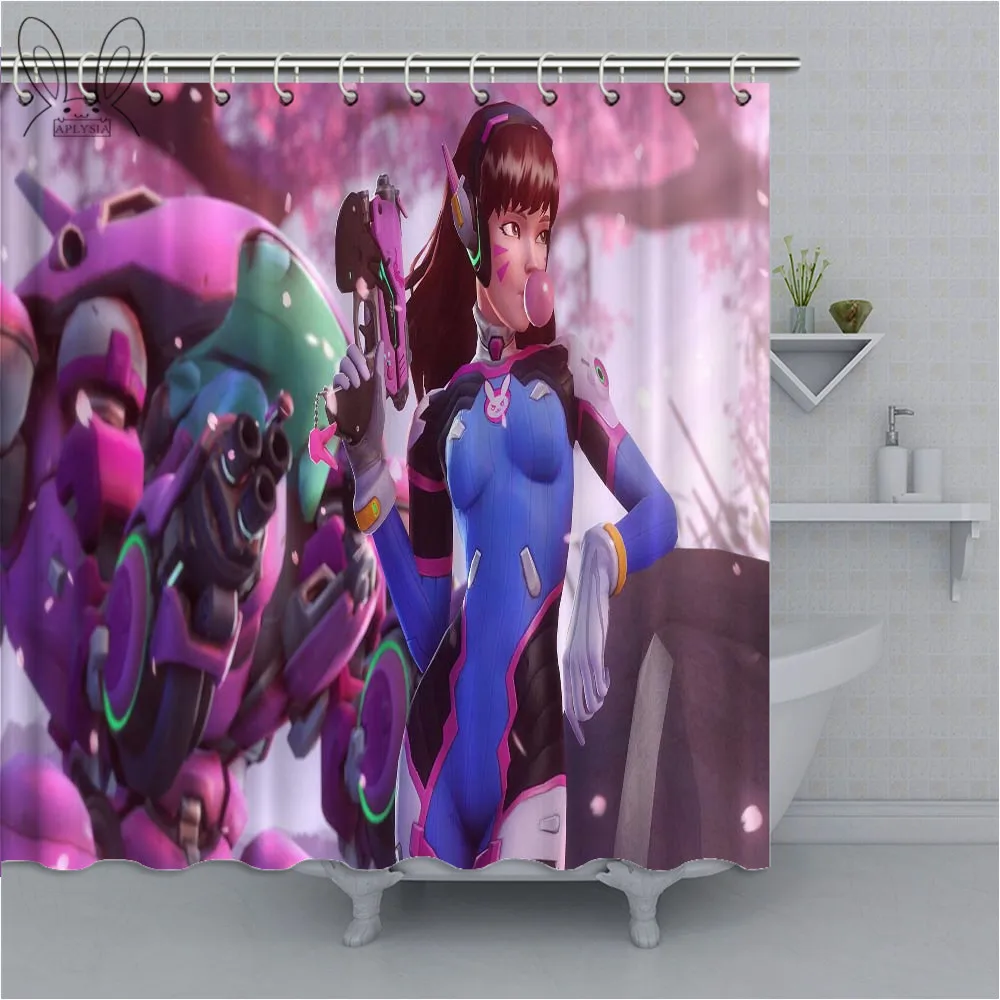 Aplysia, модная занавеска для душа, 3D, аниме, защита от плесени, полиэфирная ткань, занавески для ванной комнаты, экраны с крючками
