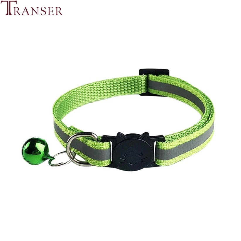 Transer, 12 шт./лот, Светоотражающий ошейник безопасности кошки, быстросъемный нейлоновый ошейник для новорожденного ребенка, ошейник для собаки с колокольчиком, 19-32 см, 9NOV