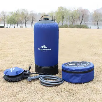 

Fold with Foot Pump 11L Water Storage Bag Bath Outdoor Shower Bag Solar Energy Shower Bag Camp Hiking Heated Shower Bag