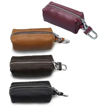 

THINKTHENDO Portable Men Leather Card Holder Car Keyring Purse Bag Case Keychain Wallet