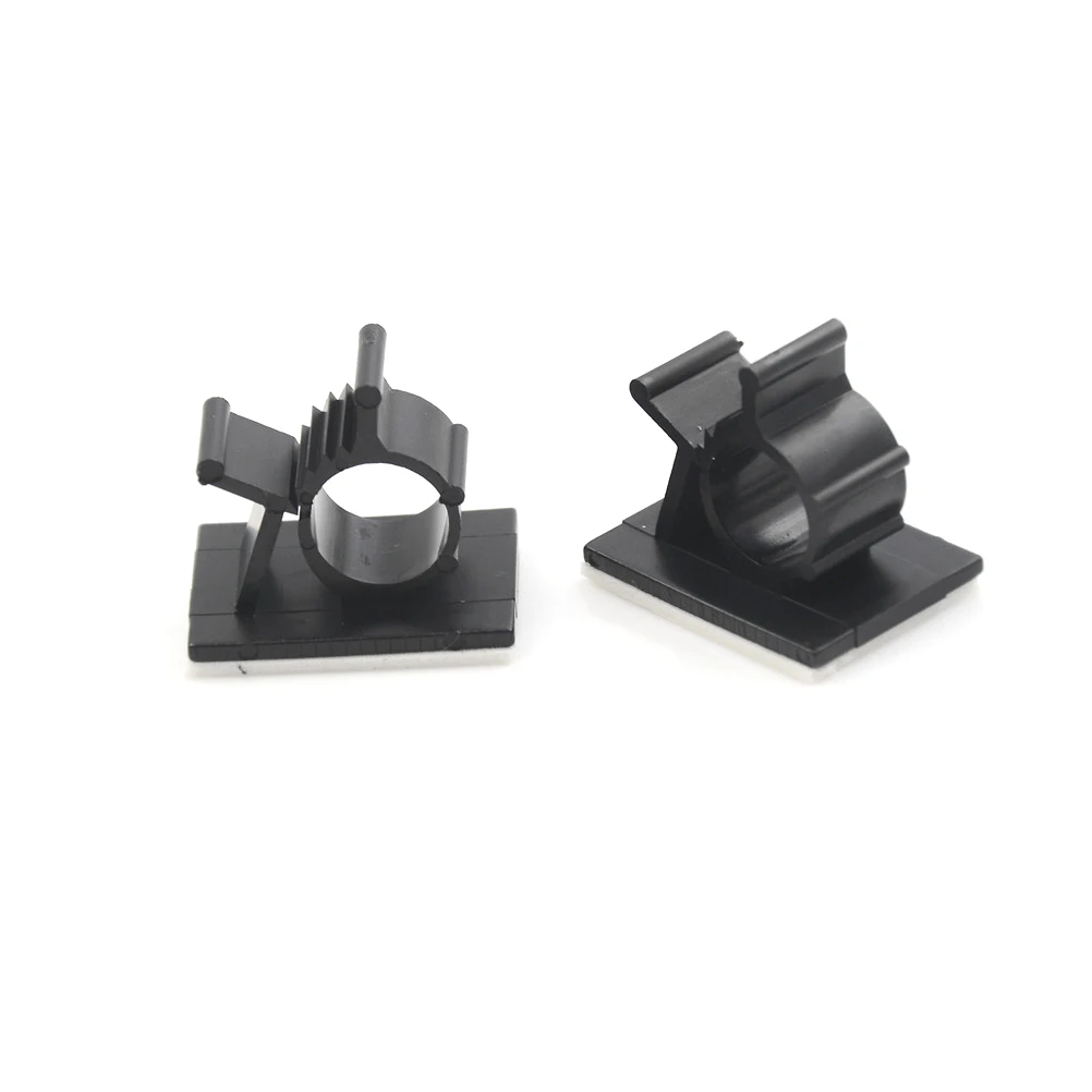 10 Pcs Adjustable Cable Clips Clamps 2.5*2*2.2cm Black Adhesive Backed Nylon Wire