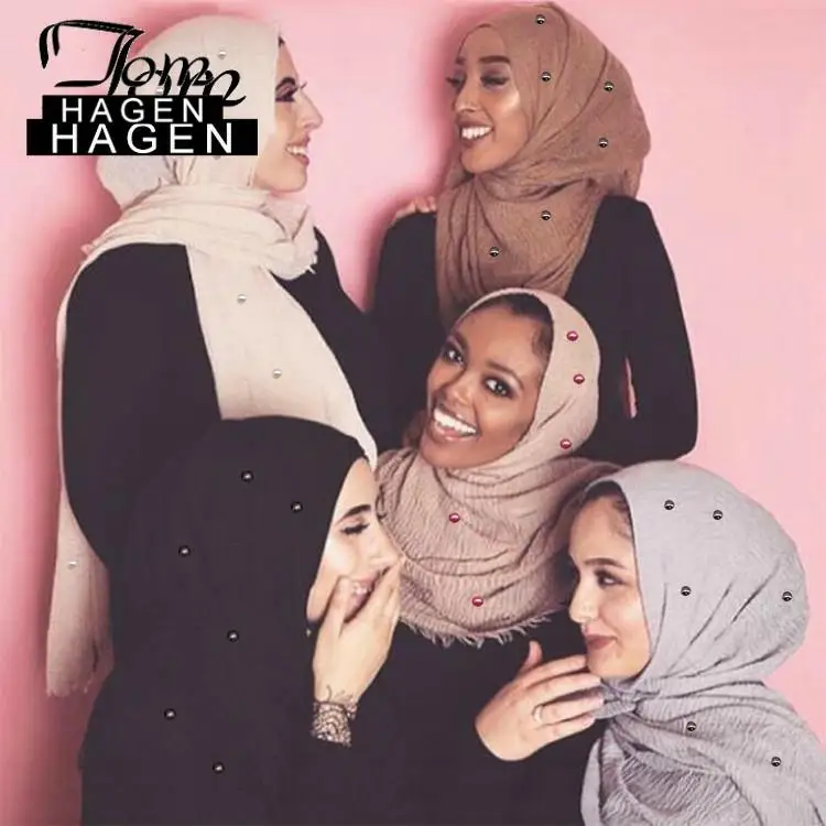 Женский модный головной платок Tom Hagen мусульманский длинный хиджаб с мерцающим