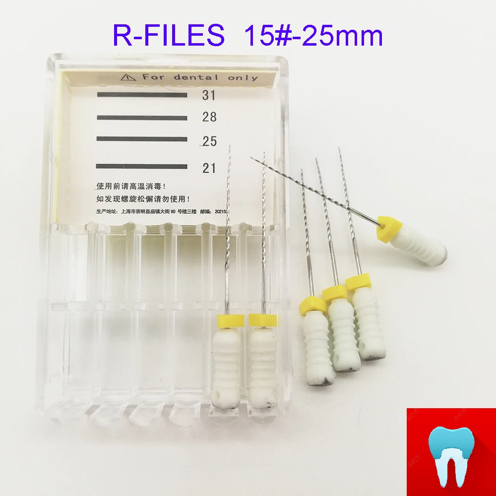 6 шт. 15#25 мм зубные ПроТейпер R файлы корневого канала стоматолога материалы Стоматологические инструменты ручного использования из нержавеющей стали R файлы