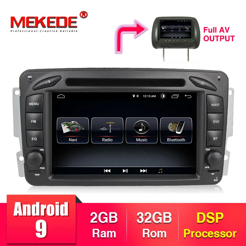 HD Android 9 автомобильный dvd мультимедийный плеер радио для Mercedes Benz W209 W203 W168 ML W163 W463 Viano W639 Vito gps Навигация BT