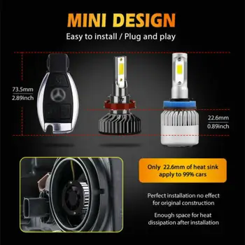 

For Ford F-150 2015 2016 2017 Low Beam LED Headlight Kit + Fog Light Bulbs