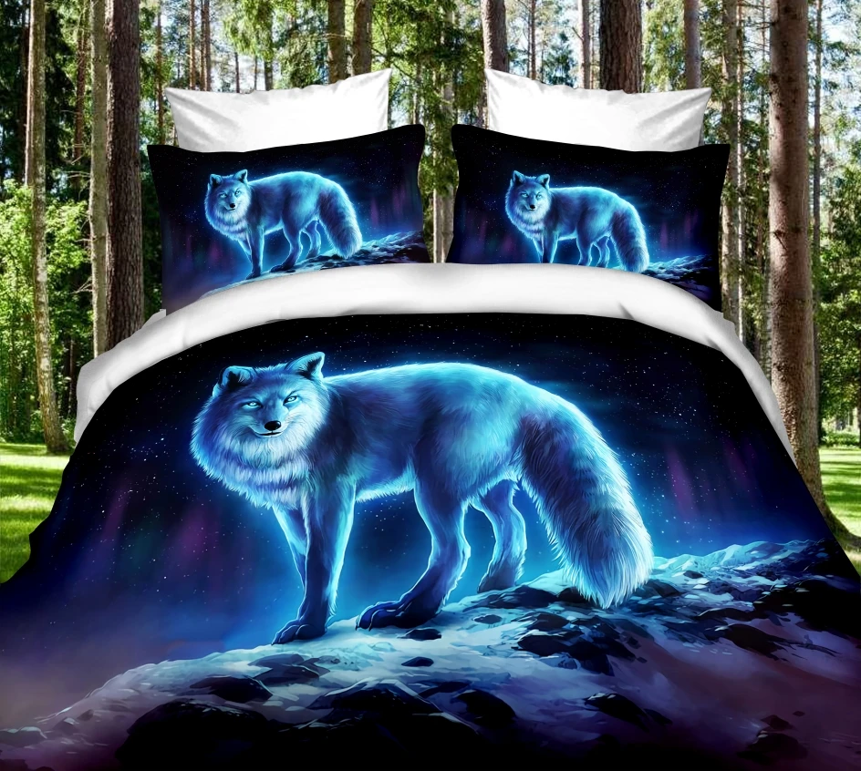 

Wolf Bedding Set Single Twin Full Queen King Size Animal Tag Lion Wolf Bed Set Children's Kid Bedroom Duvetcover Sets 003