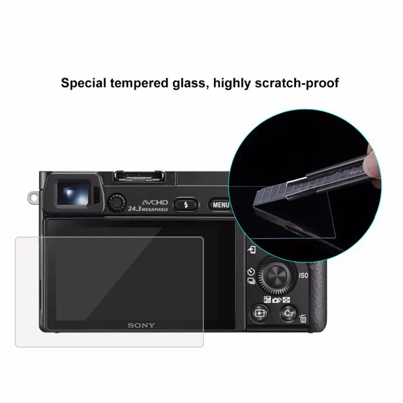 PULUZ для камеры sony A6000/A6300/A6500 2.5D 0,3 мм изогнутый край 9H твердость поверхности закаленное стекло ЖК-экран протектор