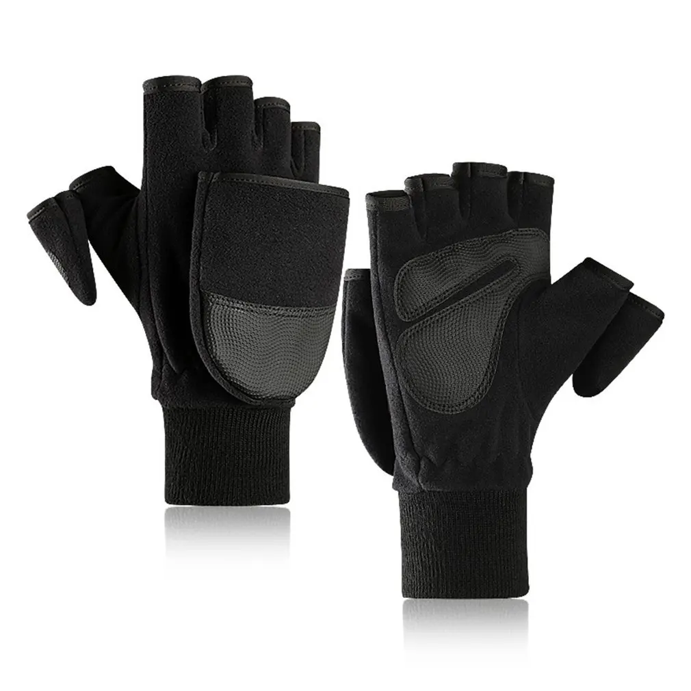 

Gloves Winter Men and Women Riding Touch Screen Windproof Outdoor Riding Cotton Gloves Exposing Fingers