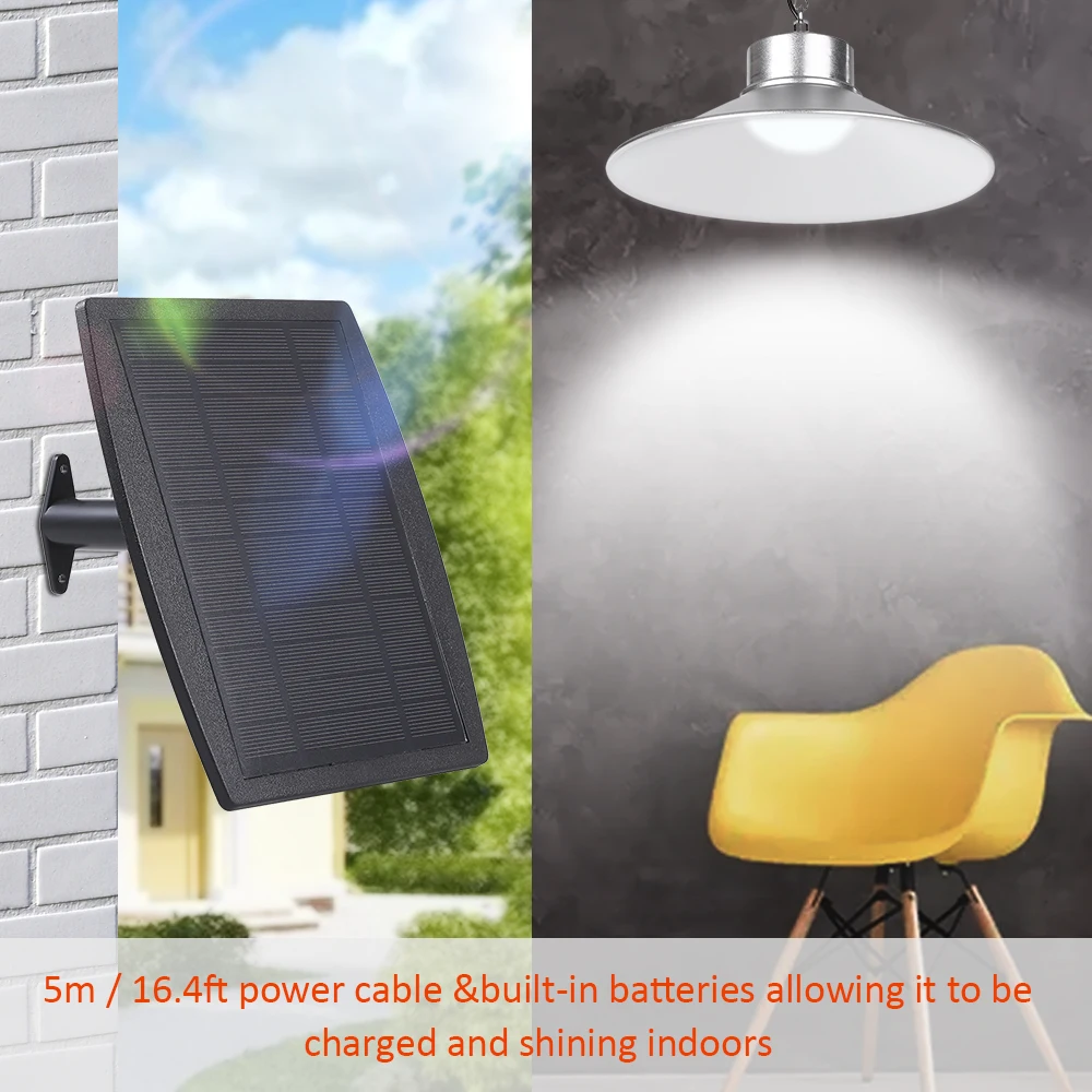 

36 LEDs Solar Powered Ceiling Light Outdoor solar garden light Chandelier Remote Control & Timmer Function Dimmable Hanging Lamp