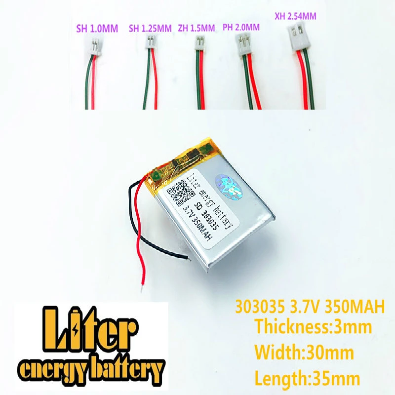 

3.7V,350mAH,303035 303030 Polymer lithium ion / Li-ion battery for voice recorder pen,smartband,smart watch;bluetooth,mp3