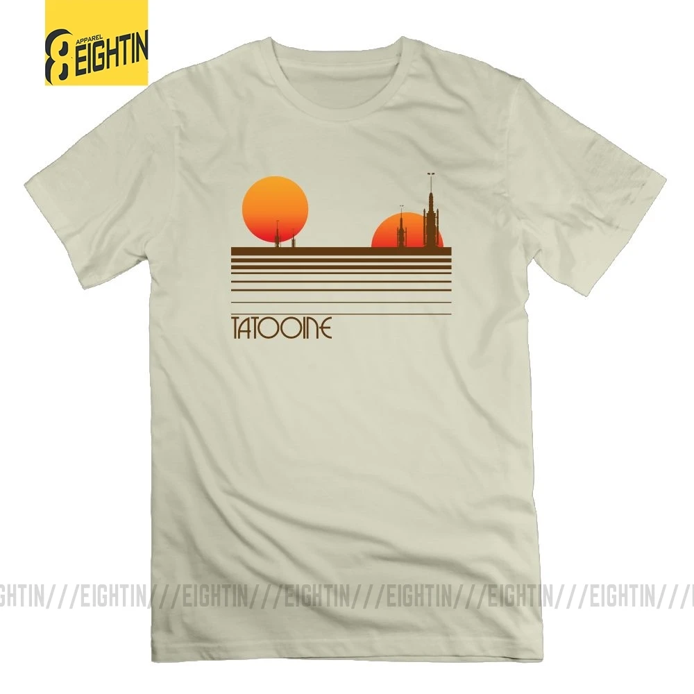 Tanie Gwiezdne wojny odwiedź Tatooine t shirty czysta bawełna styl Vintage koszulki męskie krótki rękaw O szyi oddychająca rozrywka T Shirt stylowy