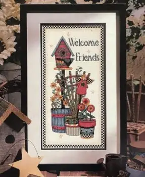 

COTTON Lovely Counted Cross Stitch Kit Garden Welcome Friends Friend Bird Nest dim 00334 334