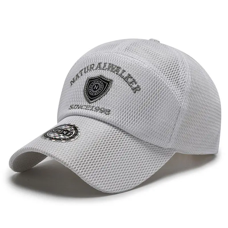 남성용 야구 모자 2021 빠른 건조 메쉬 태양 보호 여름 야외 캐주얼 통기성 자수 모자 Trucker Gorro Hombre