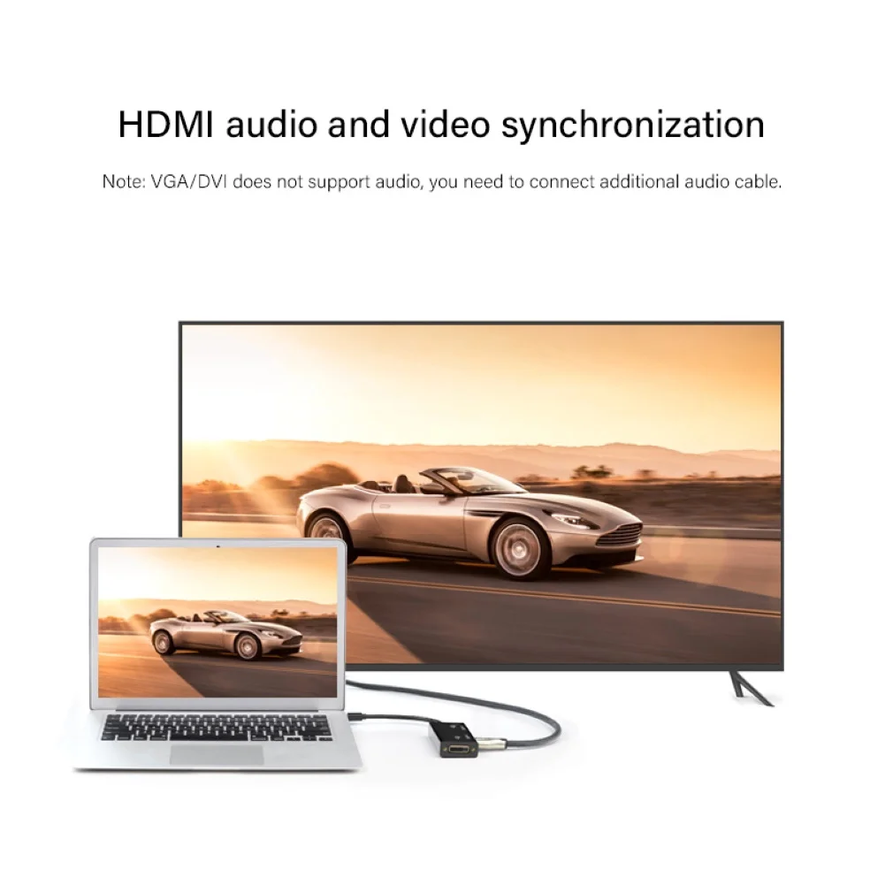Портативный Кабель-адаптер три в одном Mini 1080P DP к HDMI VGA DVI Кабель-адаптер конвертер для Macbook Pro