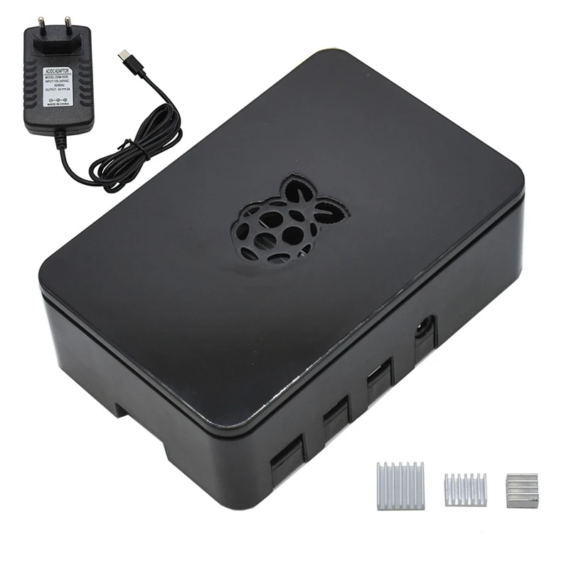 Для Raspberry Pi 4 Модель B ABS чехол 4G Оперативная память комплект с черной радиатора 5V 3A Мощность адаптер для Raspberry PI 4B