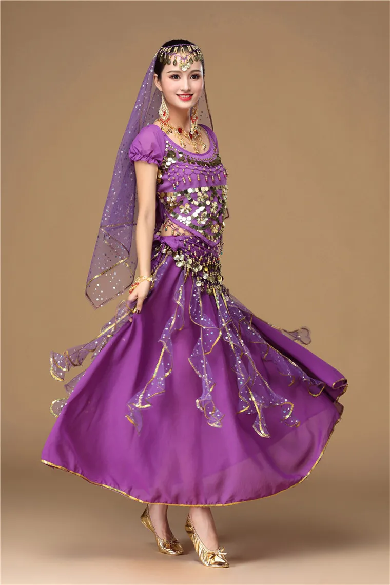 New style Hot Sell 9 PCS Lady Belly Dance Dress Performance Indian Dance Clothing Belly Dance Costume Oriental Bollywood Costume