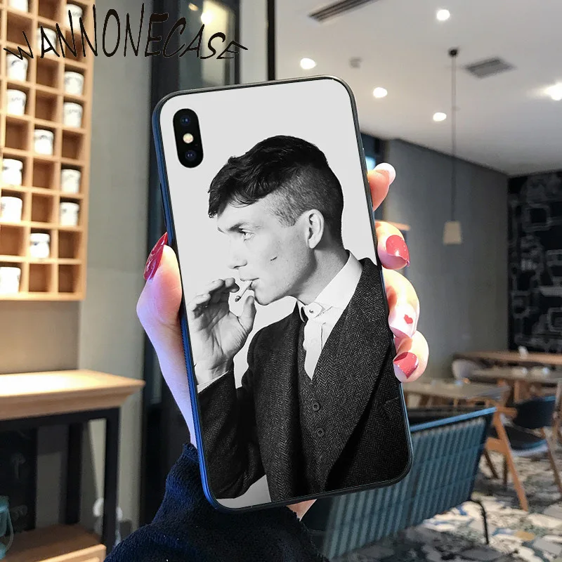 Tajam Visor Tritone PEAKY BLINDERS Hitam TPU Soft Phone UNTUK iPhone 8 7 6 6S Plus X XS MAX 5 5S SE XR 11 11pro promax Ponsel