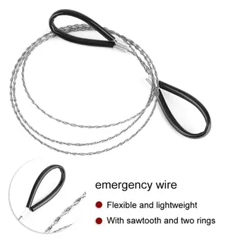 

74cm Length Steel Metal Manual Chain Saw Wire Saw Scroll Outdoor Emergency Travel Outdoor Camping Survival Tools