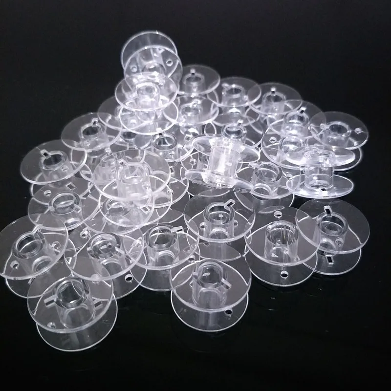 

Hot sell 30pc Sewing Bobbins Spool Transparent Plastic Empty Bobbins For Brother Sewing Machine 5BB5552