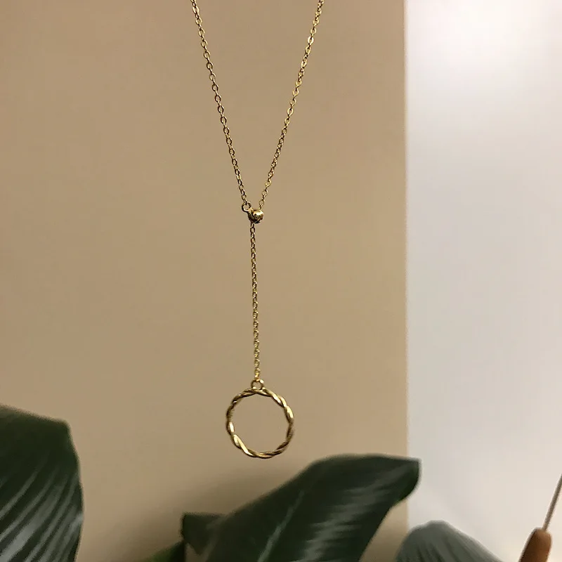 Leouerry 925 Sterling Silver Creative Garland Pendant Necklaces for Women Flower Hoop Necklace Minimalist Silver 925 Jewelry