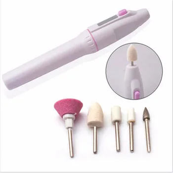Billige 5 Bits Elektrische Nagel Datei Drill Kit Tipps Maniküre Zehennagel Pediküre Salon Stift Form Set Elektrische Maniküre Nagel Kunst Datei Schönheit