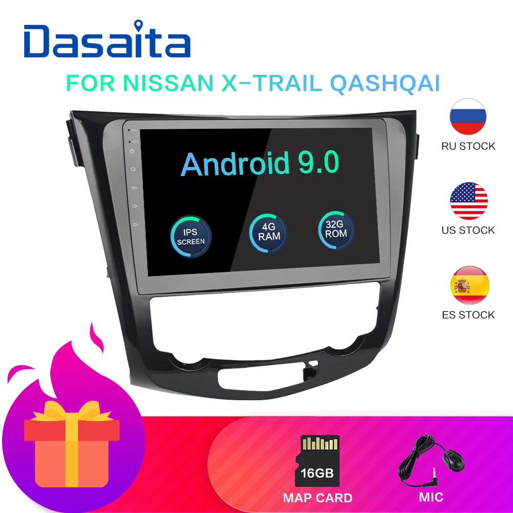 Автомобильный экран Dasaita 10 2 дюйма IPS Android 9 0 для Nissan X Trail T32 T31 Qashqai j11 j10 Radio 2014 2015 2016 2017