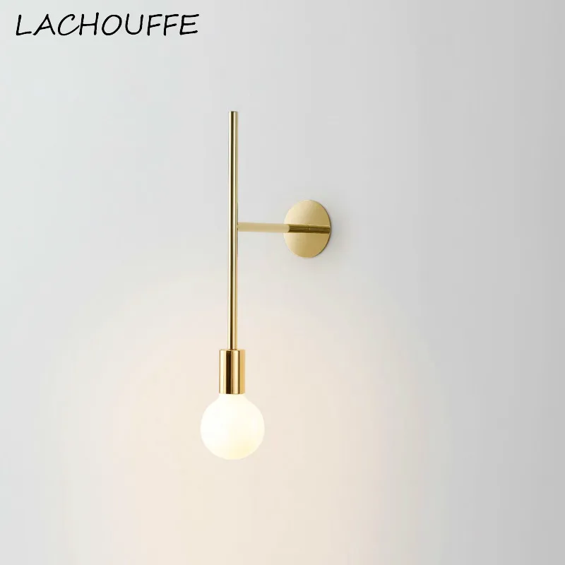 

Modern Minimalist Metal Wall Lamp Sconces Bedroom Study Corridor Vintage Loft Decor Light Fixtures Nordic Linear Led Luminaire