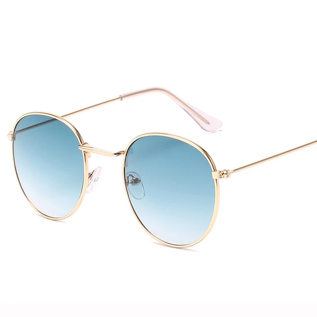 LeonLion 2021 Fashion Retro Sunglasses Men Round Vintage Glasses for Men/Women Luxury Sunglasses Men Small Lunette Soleil Homme GoldDoubleGreen