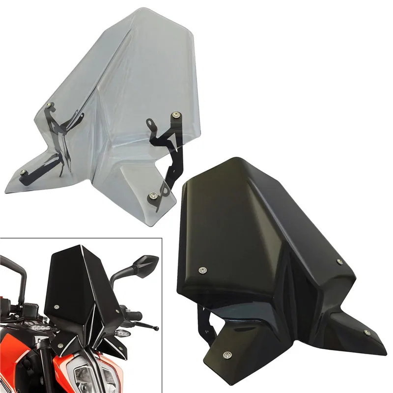 Лобовое стекло лобового стекла с монтажным кронштейном для KTM Duke125 Duke390 125 390 Duke