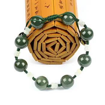 

Light-up Natural oil green jade hand string
