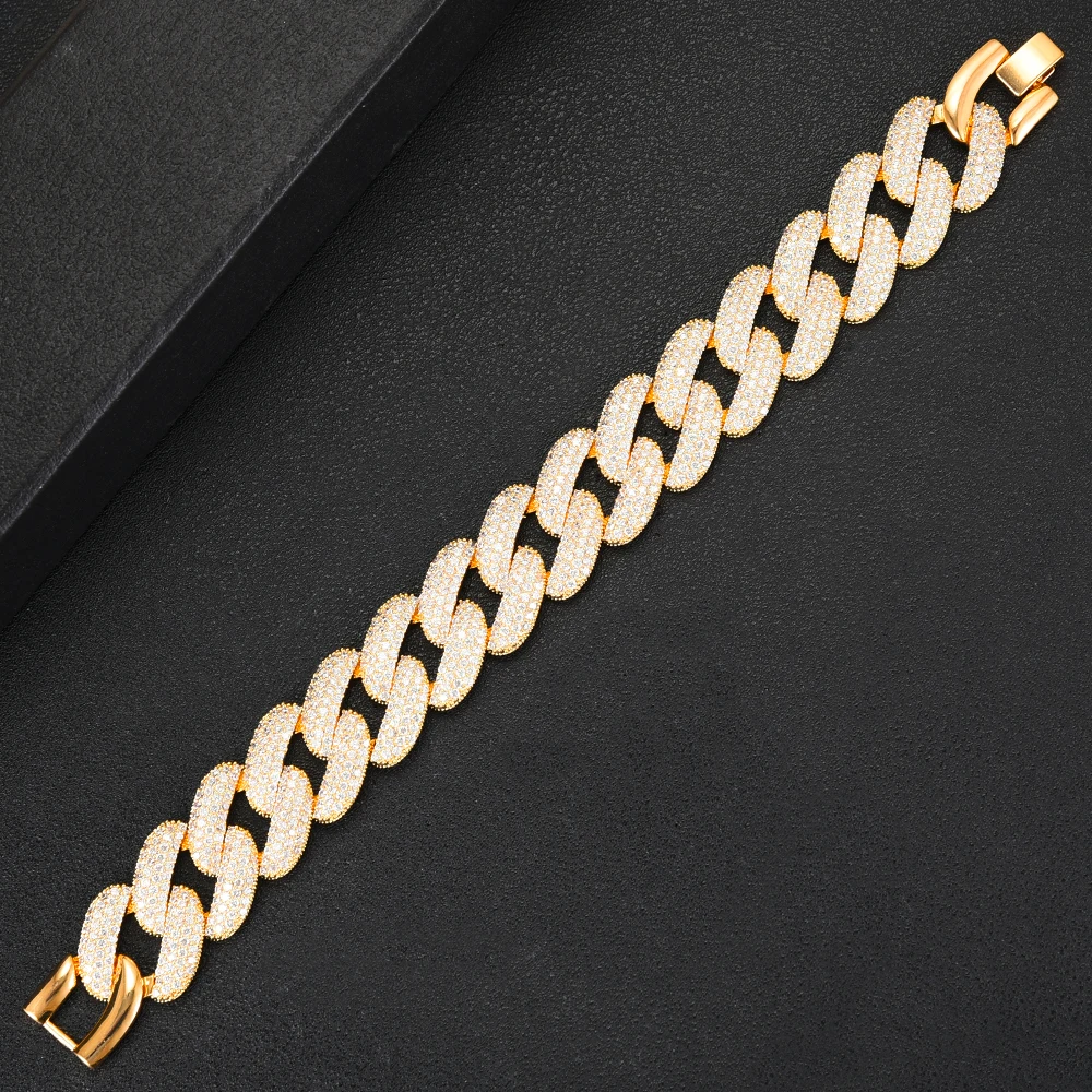 Pulseiras para Feminino Godki Luxo Quadrado Link Corrente Pulseiras Cúbicos Zircon cz Vintage Boêmio Manguito Femme Moda Jóias Mod. 124155 5 Joias e Acessórios