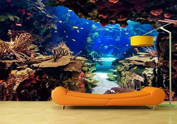 

Custom Art Photo Wallpaper Undersea Scenery Wall Decoration Poster Vinyl Removable Wall Mural Wall Stickers For Bedroom