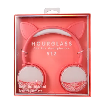 

Liquid Quicksand Glitter Headphones Cat Ear Noise Canceling Headsets Wired Gaming Headset 3.5mm Jack For Computer Laptop Phone